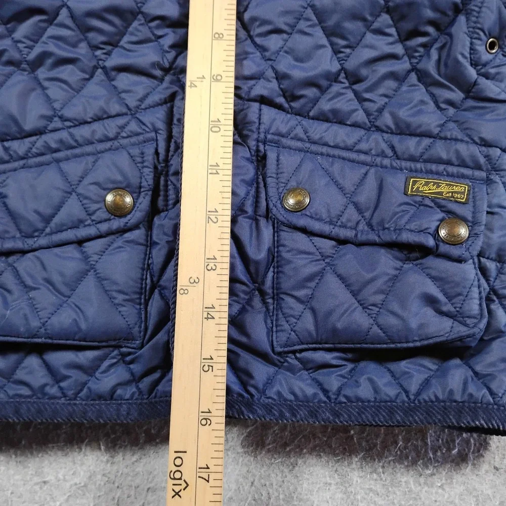Polo Ralph Lauren Kids Quilted Barn Jacket Toddler 3T Navy Blue Corduroy Trim